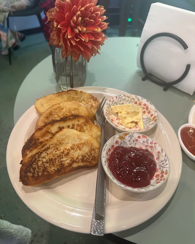 French toast with butter and jam at 11:11 Cafe-Bar & Restaurant