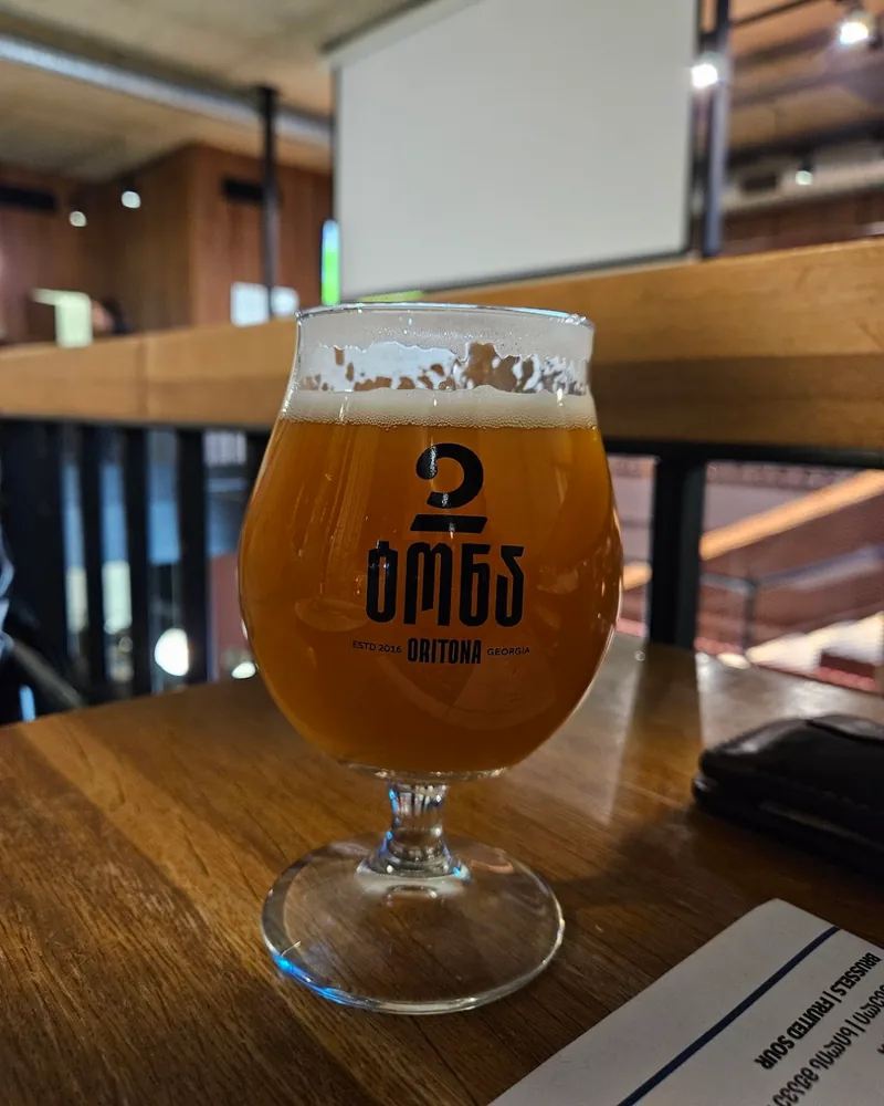 Beer in a stemmed snifter glass at 2 Tona