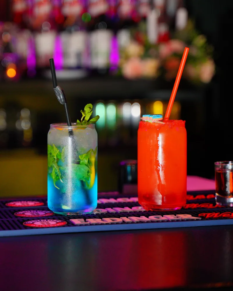 Cocktails on a bar counter at Bar 28