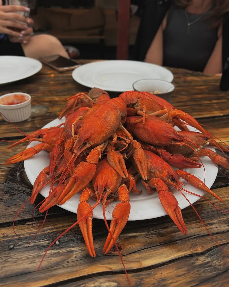 Platter of boiled crayfish at Los Crayfish Hermanos