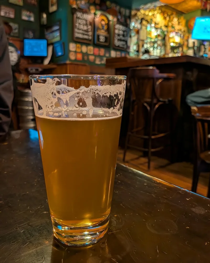 Pint of beer in a pint glass at MacLaren's Irish Pub