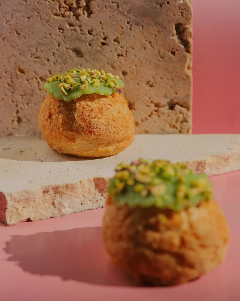 Pistachio cream puff pastry at Madame Choux