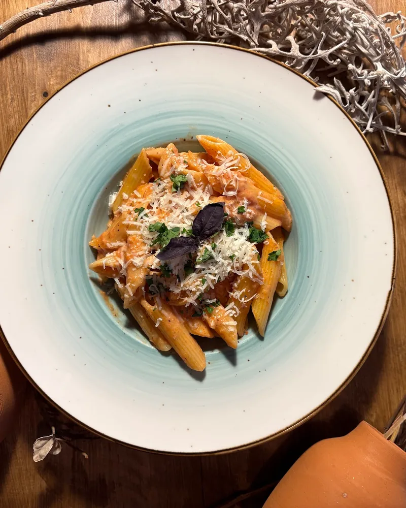 Penne alla vodka with parmesan and basil at Nilo