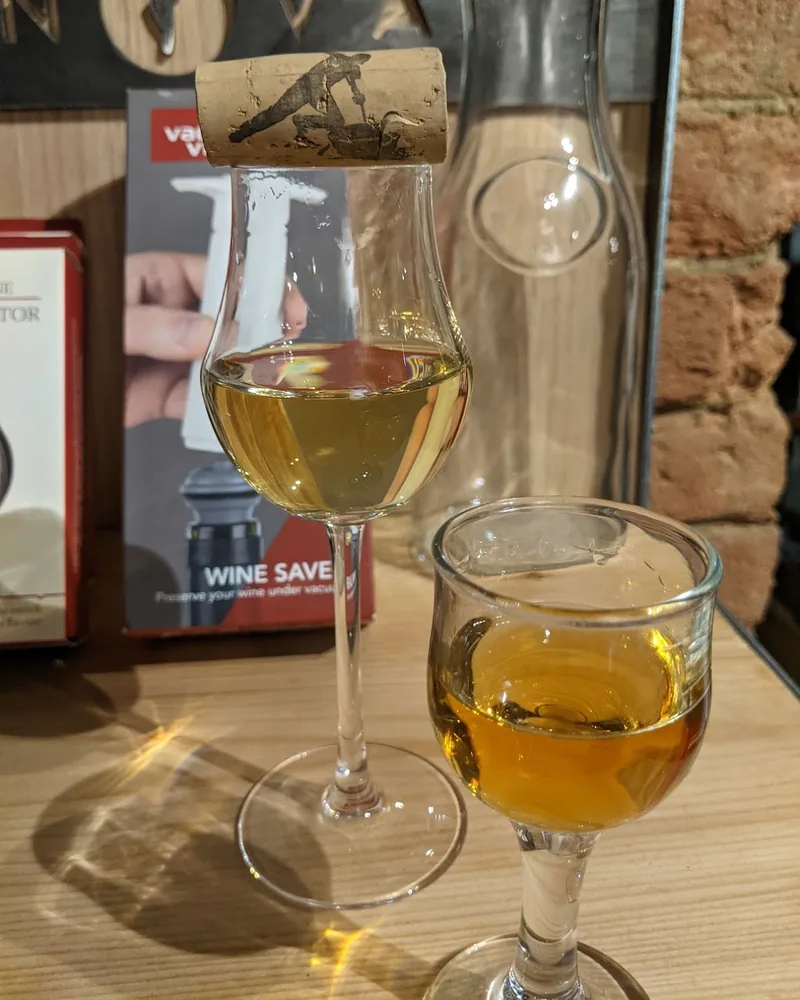Wine tasting glasses with cork at Wine Boutique